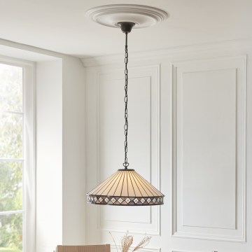 Endon 111961 - Lestenec na verigi Tiffany FARGO 3xE27/10W/230V premer 50 cm