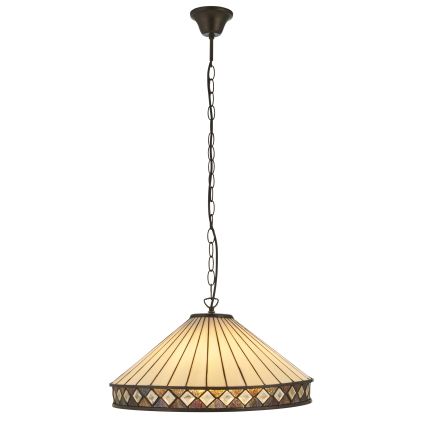 Endon 111961 - Lestenec na verigi Tiffany FARGO 3xE27/10W/230V premer 50 cm