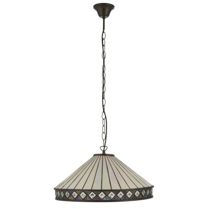 Endon 111961 - Lestenec na verigi Tiffany FARGO 3xE27/10W/230V premer 50 cm