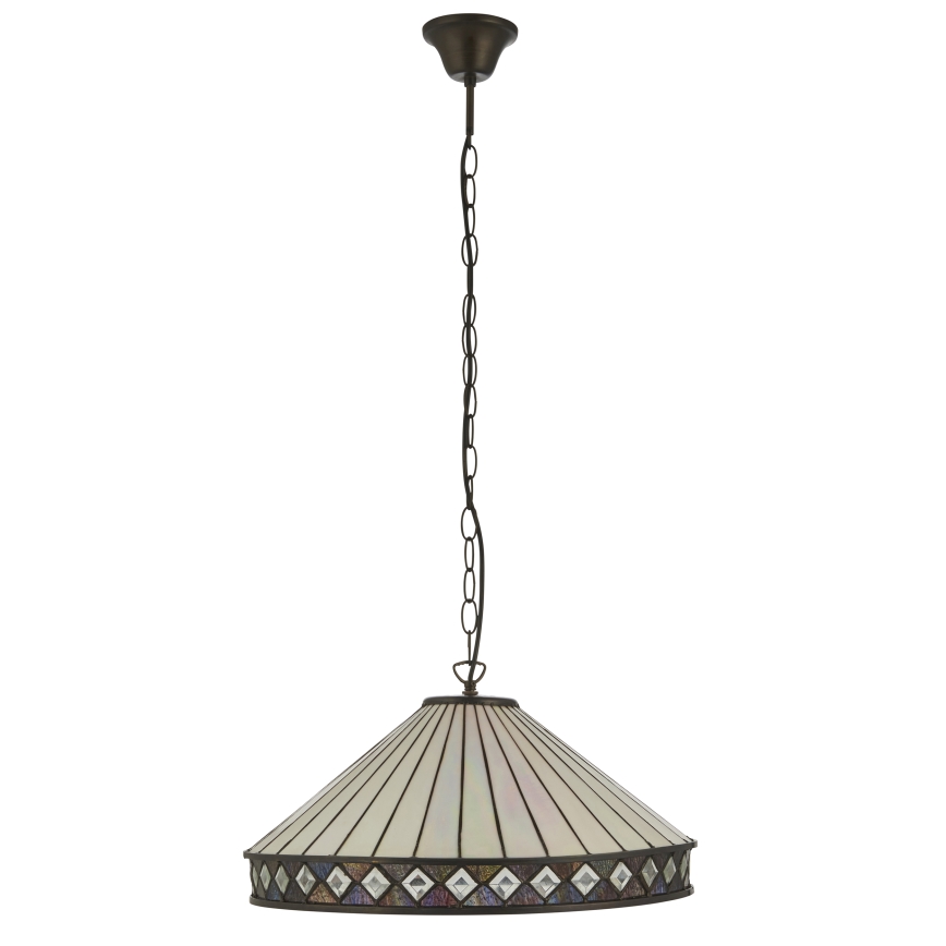 Endon 111961 - Lestenec na verigi Tiffany FARGO 3xE27/10W/230V premer 50 cm