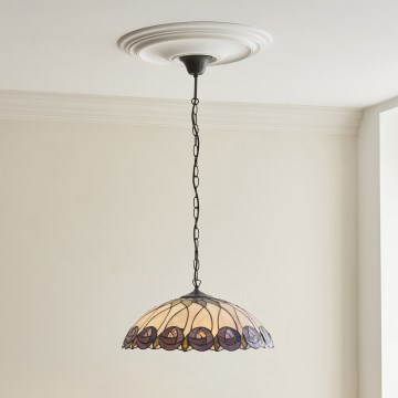 Endon 111985 - Lestenec na verigi Tiffany HUTCHINSON 3xE27/10W/230V premer 50 cm