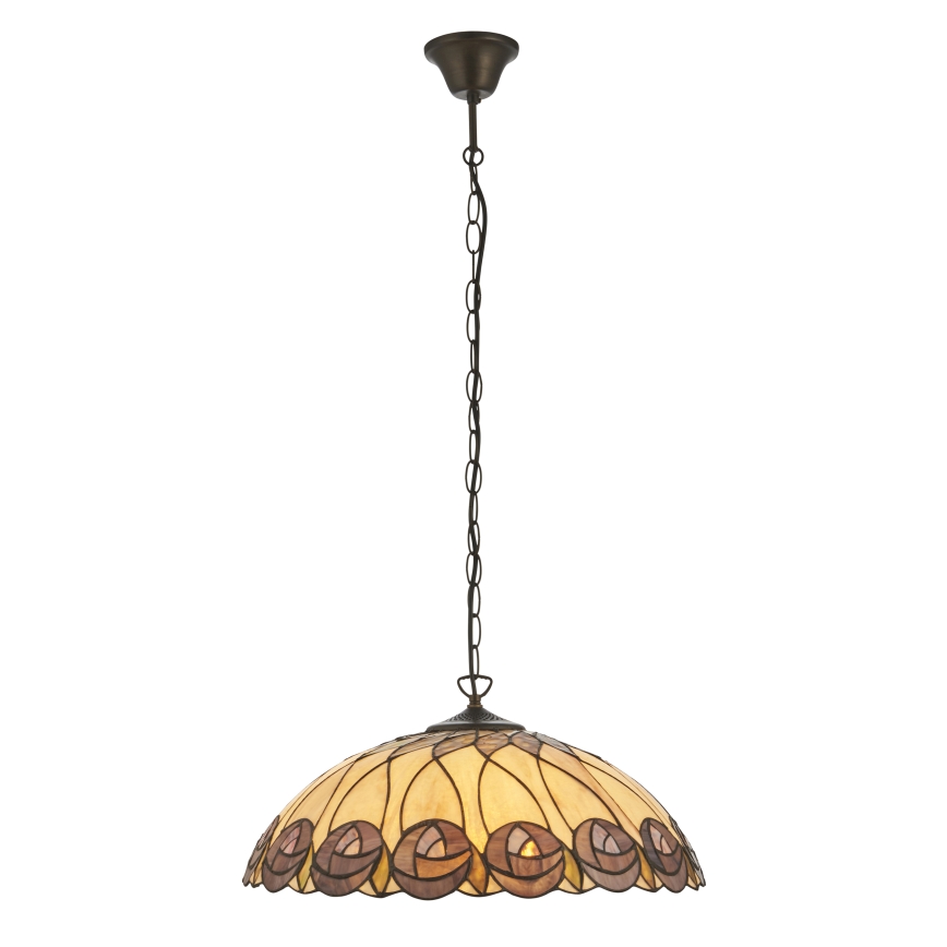 Endon 111985 - Lestenec na verigi Tiffany HUTCHINSON 3xE27/10W/230V premer 50 cm