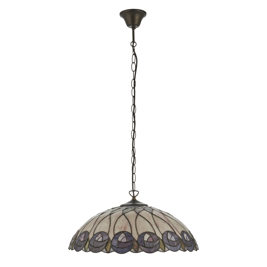Endon 111985 - Lestenec na verigi Tiffany HUTCHINSON 3xE27/10W/230V premer 50 cm