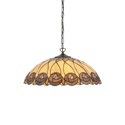 Endon 111985 - Lestenec na verigi Tiffany HUTCHINSON 3xE27/10W/230V premer 50 cm