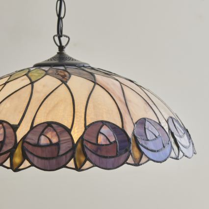 Endon 111985 - Lestenec na verigi Tiffany HUTCHINSON 3xE27/10W/230V premer 50 cm