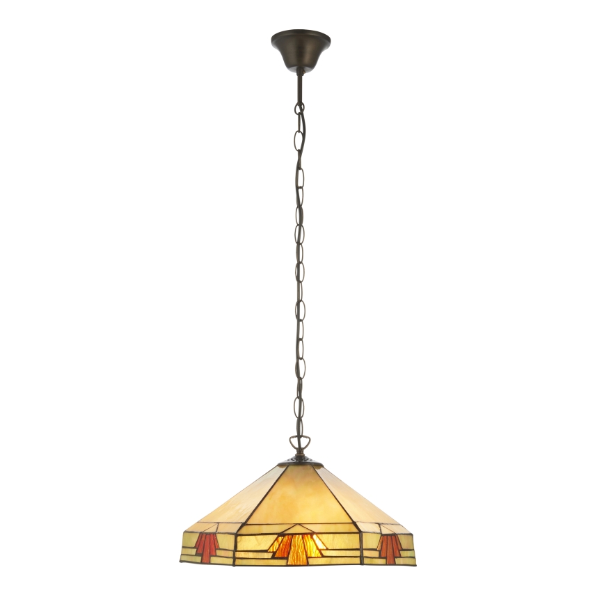 Endon 111989 - Lestenec na verigi Tiffany NEVADA 3×E27/10W/230V, premer 40 cm