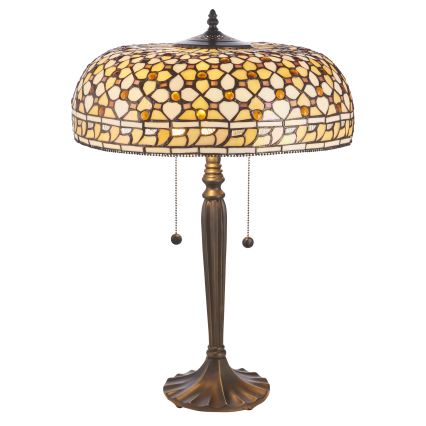 Endon 112178 - Namizna svetilka Tiffany MILLE FEUX, 2 × E14 (maks. 40 W), 230 V, premer 45 cm