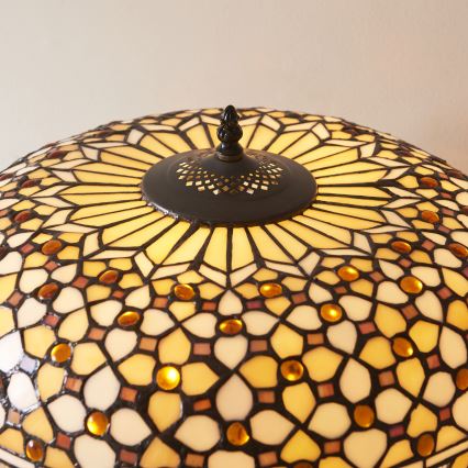 Endon 112178 - Namizna svetilka Tiffany MILLE FEUX, 2 × E14 (maks. 40 W), 230 V, premer 45 cm