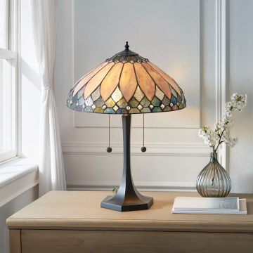 Endon 112183 - Namizna svetilka Tiffany BROOKLYN 2xE14/10W/230V premer 40 cm