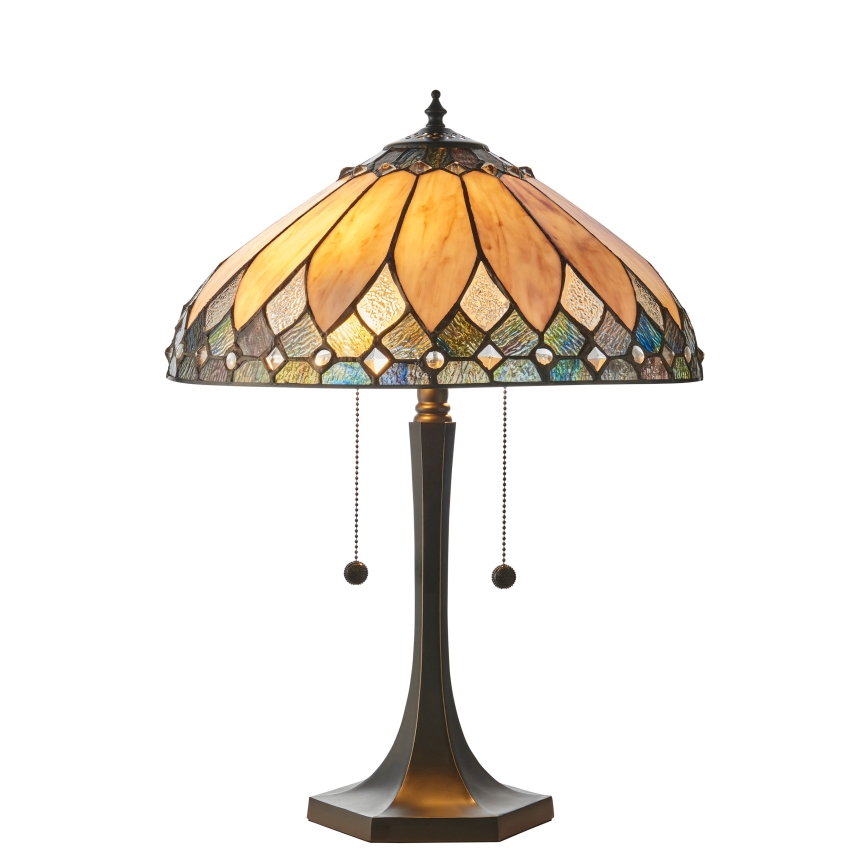 Endon 112183 - Namizna svetilka Tiffany BROOKLYN 2xE14/10W/230V premer 40 cm