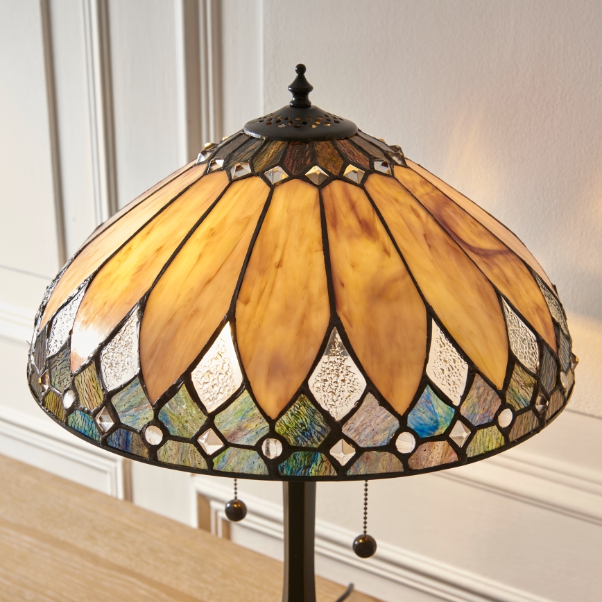 Endon 112183 - Namizna svetilka Tiffany BROOKLYN 2xE14/10W/230V premer 40 cm