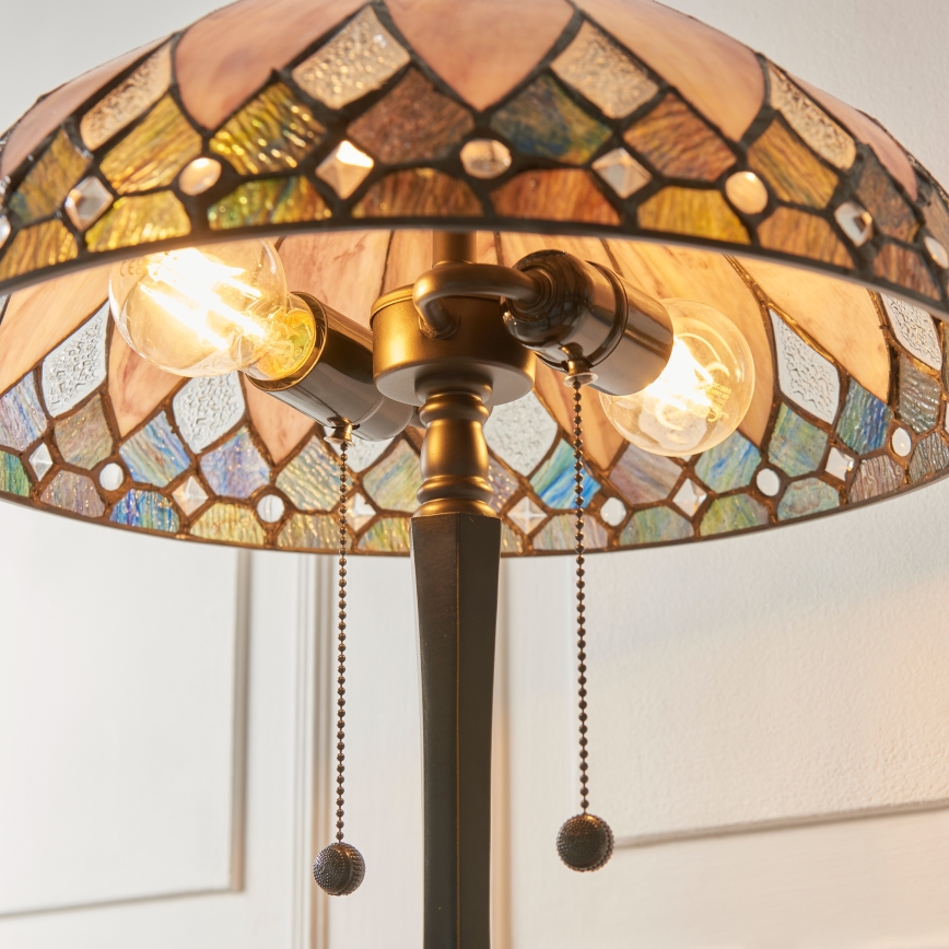 Endon 112183 - Namizna svetilka Tiffany BROOKLYN 2xE14/10W/230V premer 40 cm