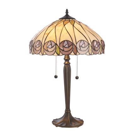 Endon 112184 - Namizna Tiffany svetilka HUTCHINSON, 2xE27/10W/230V, premer 40 cm