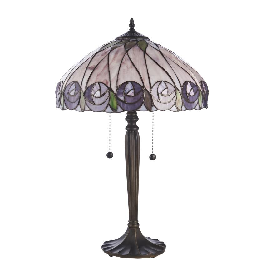 Endon 112184 - Namizna Tiffany svetilka HUTCHINSON, 2xE27/10W/230V, premer 40 cm