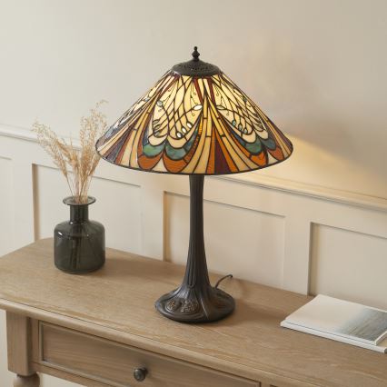Endon 112185 - Namizna svetilka Tiffany HECTOR 1xE27/10W/230V, premer 40 cm