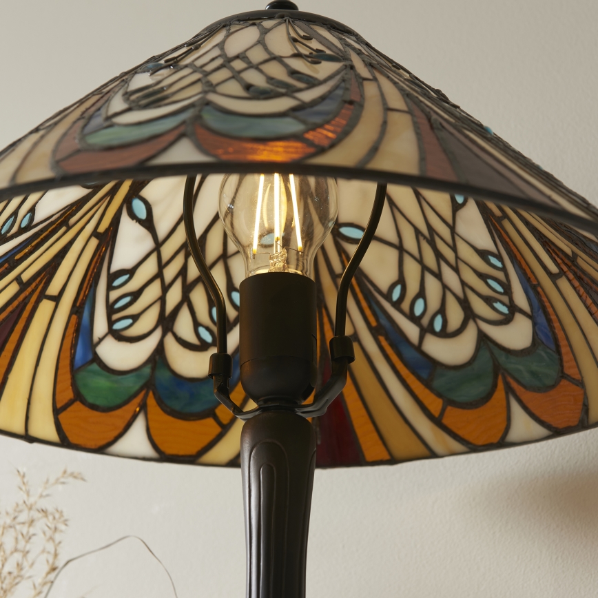 Endon 112185 - Namizna svetilka Tiffany HECTOR 1xE27/10W/230V, premer 40 cm