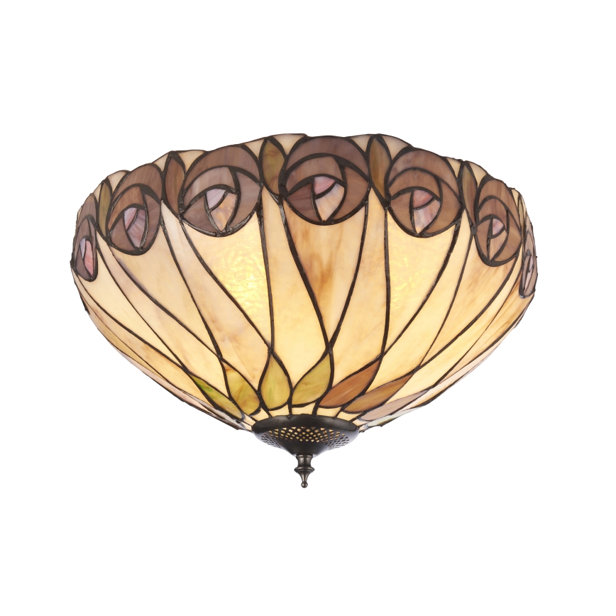 Endon 112188 - Stropna svetilka Tiffany HUTCHINSON 2xE27/60W/230V, premer 40 cm