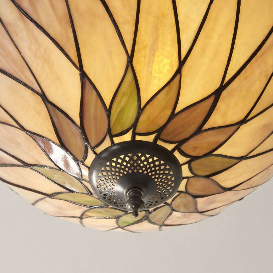 Endon 112188 - Stropna svetilka Tiffany HUTCHINSON 2xE27/60W/230V, premer 40 cm