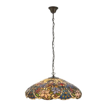 Endon 112193 - Lestenec na verigi Tiffany SULLIVAN 3xE27/60W/230V premer 57 cm