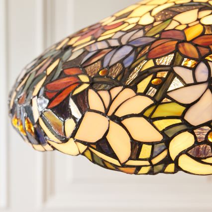 Endon 112193 - Lestenec na verigi Tiffany SULLIVAN 3xE27/60W/230V premer 57 cm