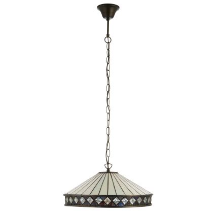 Endon 112196 - Lestenec na verigi Tiffany FARGO 1xE27/60W/230V, premer 41,5 cm