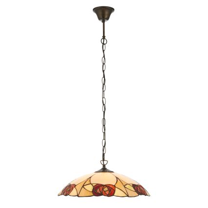 Endon 112197 - Lestenec na verigi Tiffany INGRAM 1xE27/60W/230V premer 45 cm