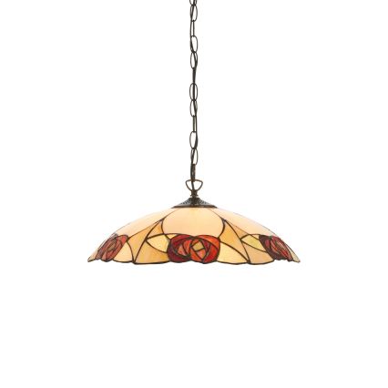 Endon 112197 - Lestenec na verigi Tiffany INGRAM 1xE27/60W/230V premer 45 cm