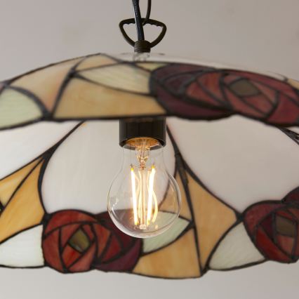 Endon 112197 - Lestenec na verigi Tiffany INGRAM 1xE27/60W/230V premer 45 cm