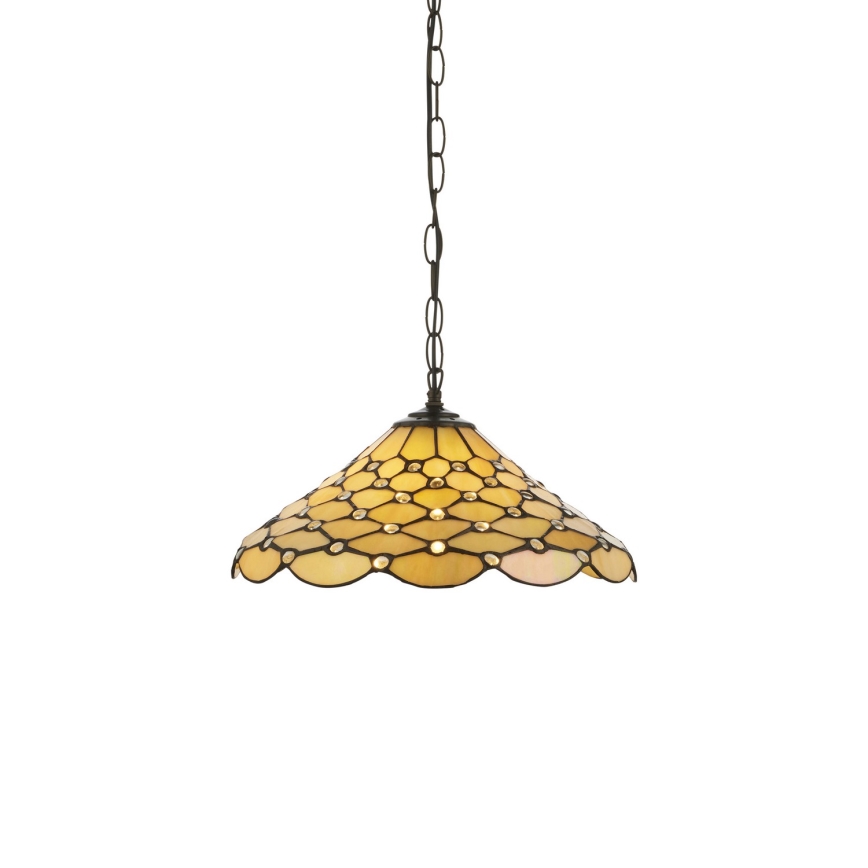 Endon 112226 - Lestenec na verigi Tiffany PEARL 1xE27/10W/230V premer 45 cm