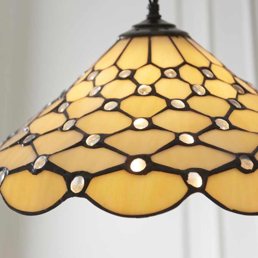 Endon 112226 - Lestenec na verigi Tiffany PEARL 1xE27/10W/230V premer 45 cm