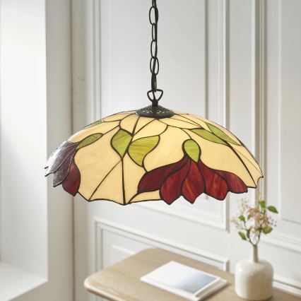 Endon 112246 - Lestenec na verigi Tiffany BOTANICA 1xE27/60W/230V, premer 45 cm