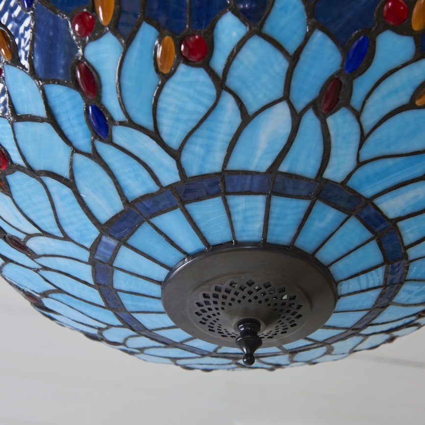 Endon 112250 - Lestenec na verigi Tiffany DRAGONFLY 3xE27/60W/230V, premer 50 cm