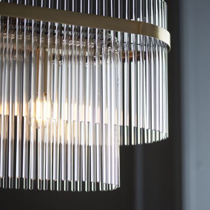 Endon 112573 - Lestenec na verigi MARIETTA 4xE14/6W/230V medenina/prozorna