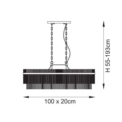 Endon 112573 - Lestenec na verigi MARIETTA 4xE14/6W/230V medenina/prozorna
