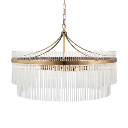 Endon 112574 - Lestenec na verigi MARIETTA GRAND 7xE14/7W/230V medenina/prozorno steklo