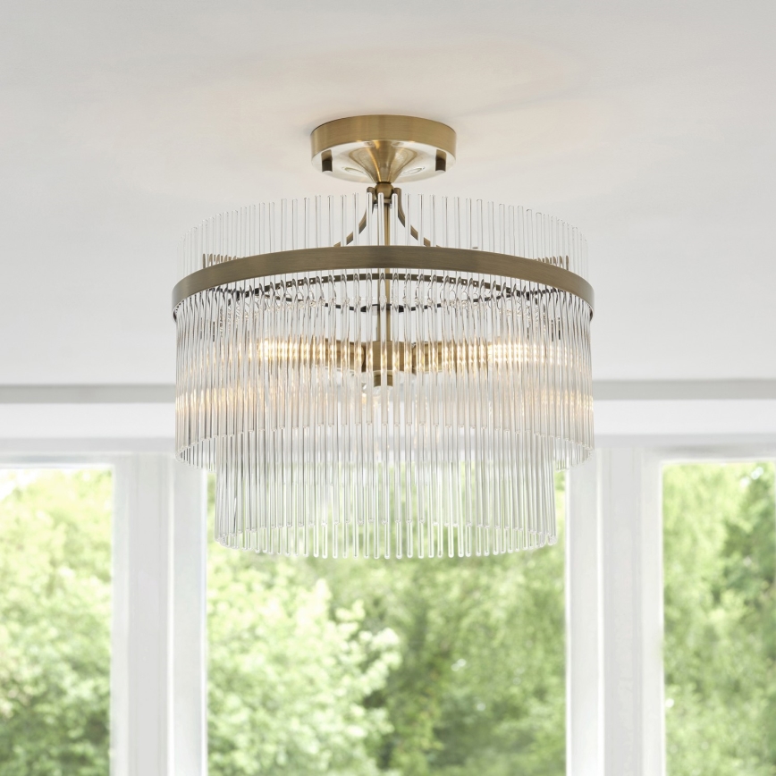 Endon 112575 - Nadgradni lestenec MARIETTA 3xE14/7W/230V medenina/prozorna