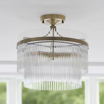 Endon 112575 - Nadgradni lestenec MARIETTA 3xE14/7W/230V medenina/prozorna