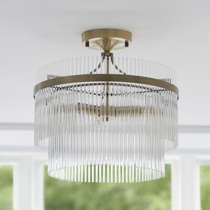 Endon 112575 - Nadgradni lestenec MARIETTA 3xE14/7W/230V medenina/prozorna