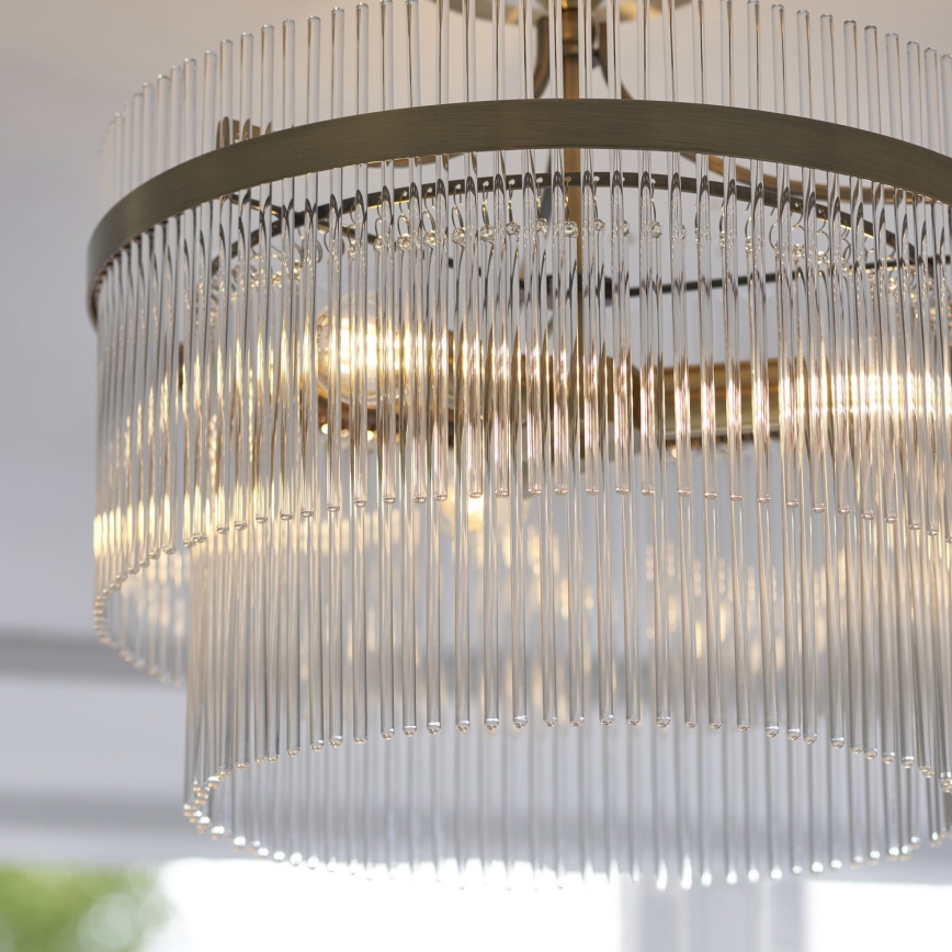 Endon 112575 - Nadgradni lestenec MARIETTA 3xE14/7W/230V medenina/prozorna