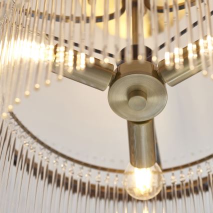 Endon 112575 - Nadgradni lestenec MARIETTA 3xE14/7W/230V medenina/prozorna