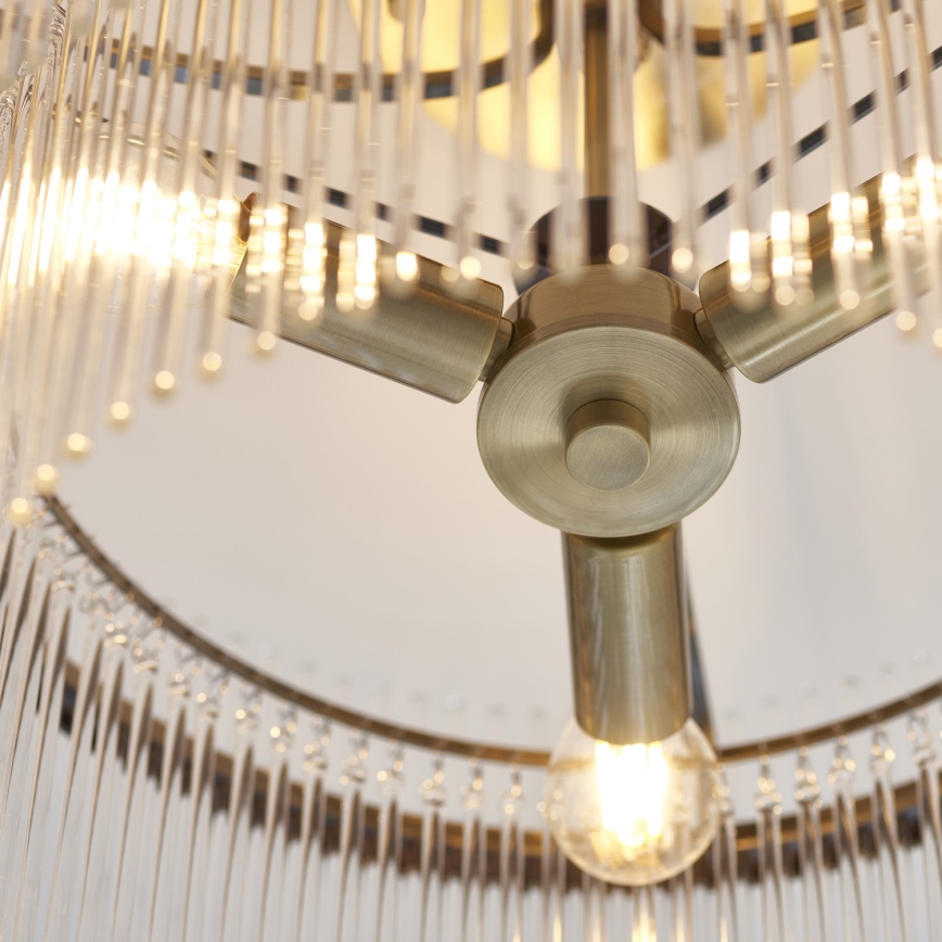 Endon 112575 - Nadgradni lestenec MARIETTA 3xE14/7W/230V medenina/prozorna