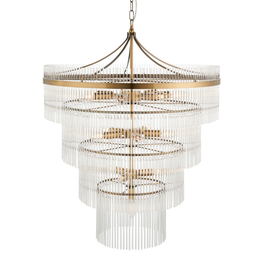 Endon 112576 - Lestenec na verigi MARIETTA 16xE14/6W/230V medenina/prozorna