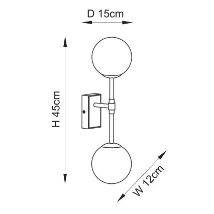 Endon 114042 - Stenska svetilka 2xG9/3,2W/230V zlata