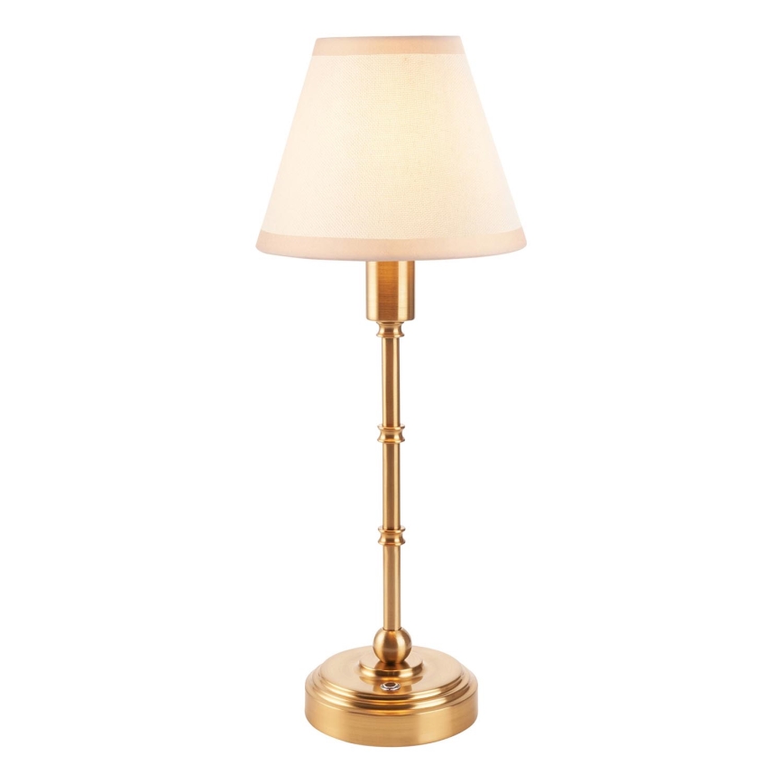 Endon 114811 - Zatemnjiva polnilna LED namizna svetilka BURLEY LED/1,5W/5V 3600 mAh mesing/bela