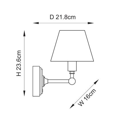 Endon 114830 - LED Zatemnitvena polnilna stenska svetilka BURLEY LED/1,5W/5V medenina/krem barva