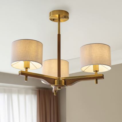Endon 116993 - Lestenec na drogu HEATHCLIFF 3xE14/7W/230V mesing/jesen