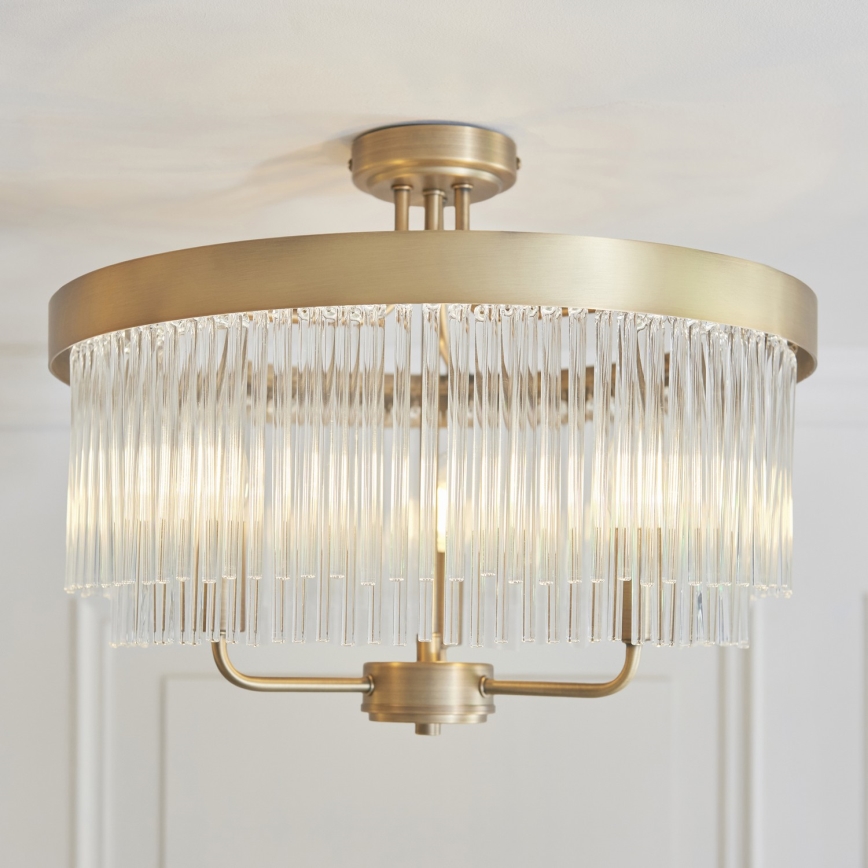 Endon 119109 - Stropni lestenec CLERMONT 3xE14/6W/230V medenina