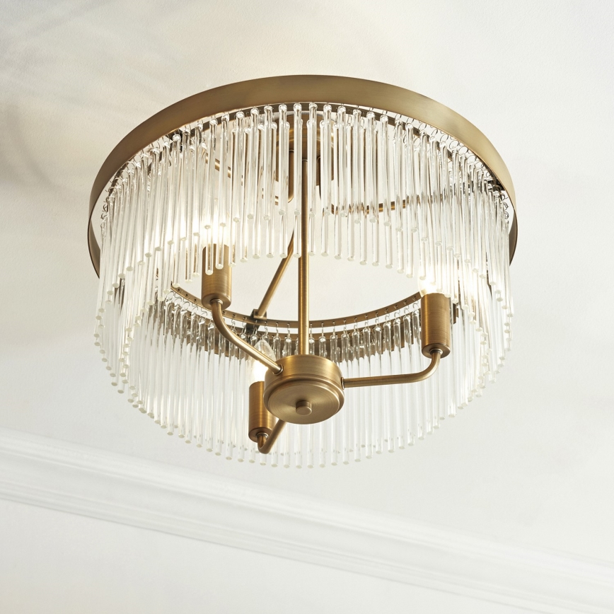 Endon 119109 - Stropni lestenec CLERMONT 3xE14/6W/230V medenina