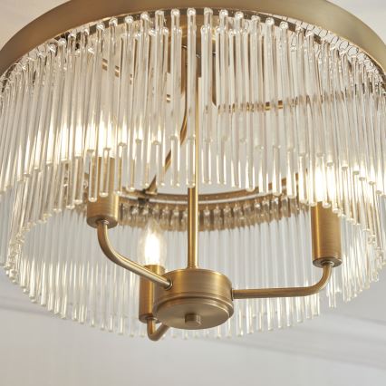 Endon 119109 - Stropni lestenec CLERMONT 3xE14/6W/230V medenina