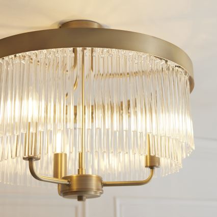 Endon 119109 - Stropni lestenec CLERMONT 3xE14/6W/230V medenina